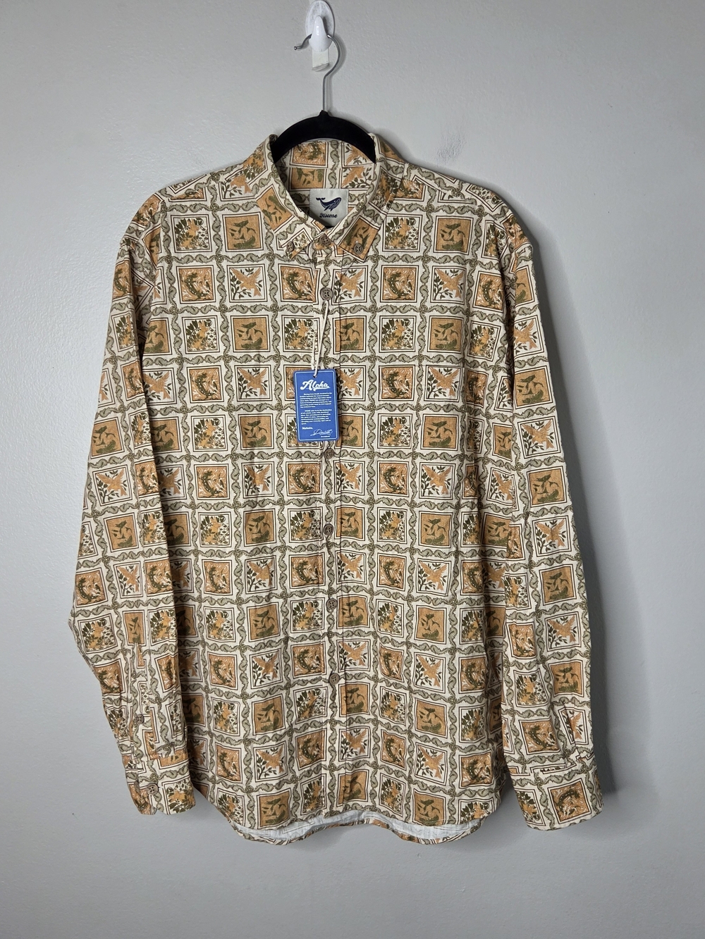 Yiume Animal Print Hawaiian Long Sleeve Button Down Shirt